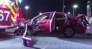 WOMAN SLAMS INTO HOUSTON FIRE ENGINE-CAUGHT ON CAMERA